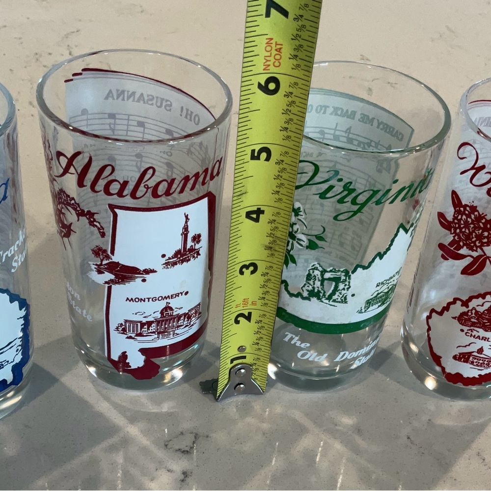 4- States Souvenir Sing-a-Song Glasses Alabama, Georgia,West Virginia & Virginia - Picture 8 of 9